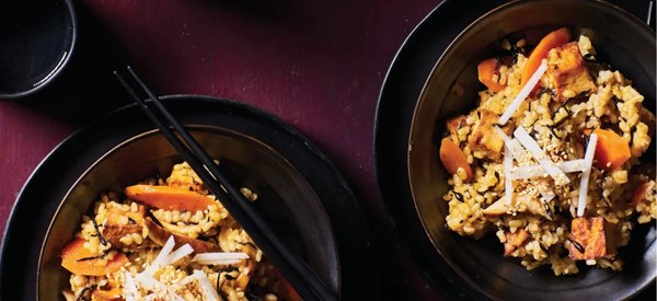 Japanese rice with tofu and vegetables 