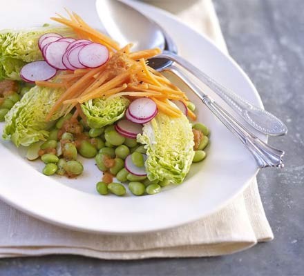 Japanese salad with ginger soy dressing