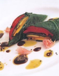 Japanese spring rolls with miso dressing