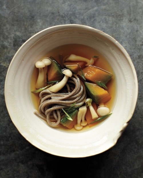 Japanese squash-and-soba-noodle soup