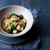 Japanese-style chicken, egg and rice bowl