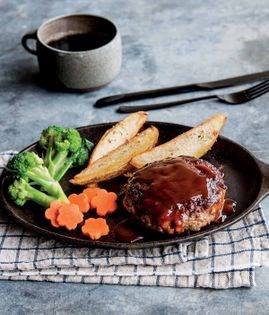 Japanese-style hamburger steak with sauce (Hamburg)
