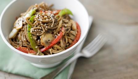 Japanese vegetable stir-fried noodles (Yasai yaki soba)