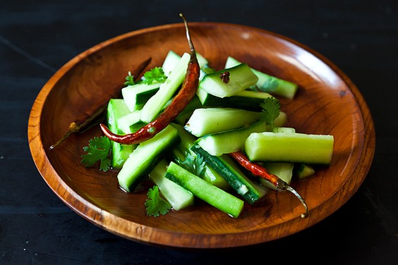Jeffrey Alford & Naomi Duguid's spicy cucumber salad