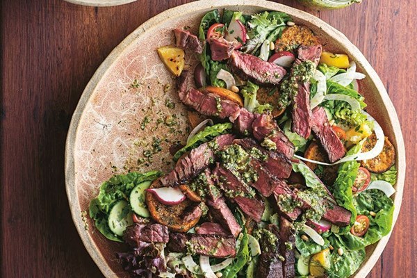 Jehan's summer salad with wagyu chuck