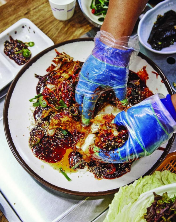 Jeju whole fried smashed rockfish