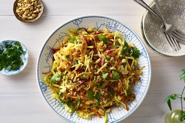 Jennie's Burmese slaw with frizzled onions