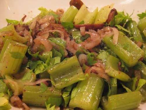 Jennie's roasted celery and mushrooms