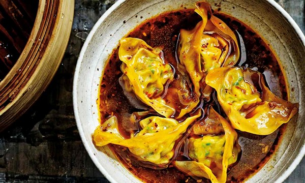 Jeremy Pang’s steamed wontons in chilli broth