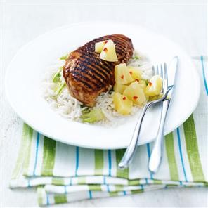 Jerk chicken with Caribbean rice