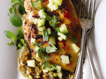 Jerk chicken with cool pineapple salsa