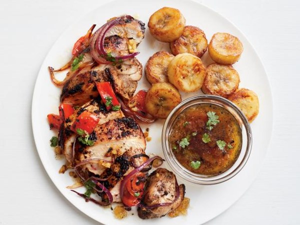 Jerk chicken with plantains