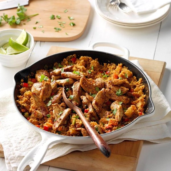 Jerk chicken with tropical couscous