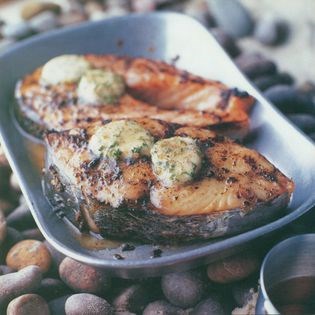 Jerk fish with lime & garlic jerk butter