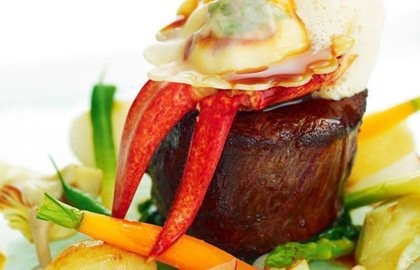 Jersey beef fillet with St Ouen’s Bay lobster ravioli and summer vegetables