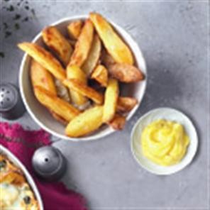 Jersey Royal chips with saffron aïoli