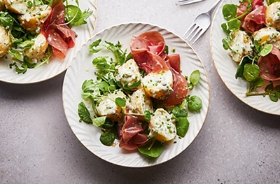 Jersey Royals & bresaola with horseradish mayo