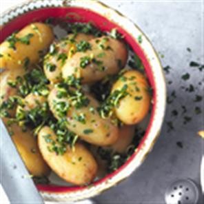 Jersey Royals with anchovy gremolata