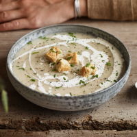 Jerusalem artichoke and celeriac soup