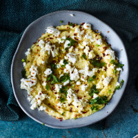 Jerusalem artichoke dip with feta and chilli
