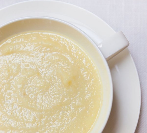Jerusalem artichoke soup with toasted pistachios and pistachio oil