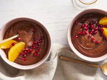 Jeweled chocolate-avocado pudding 