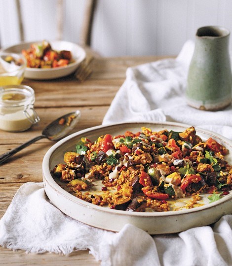 Jewelled freekeh salad