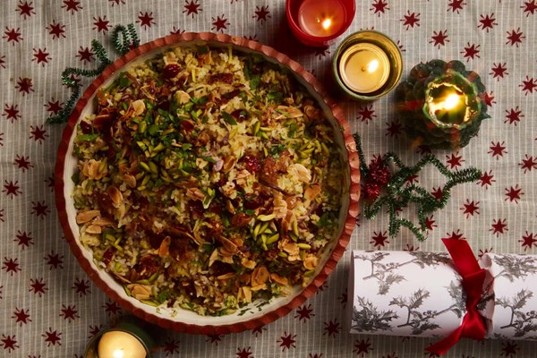 Jewelled nut and cranberry rice pilaf