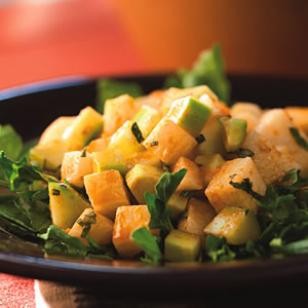 Jicama & cucumber salad with red chile dressing