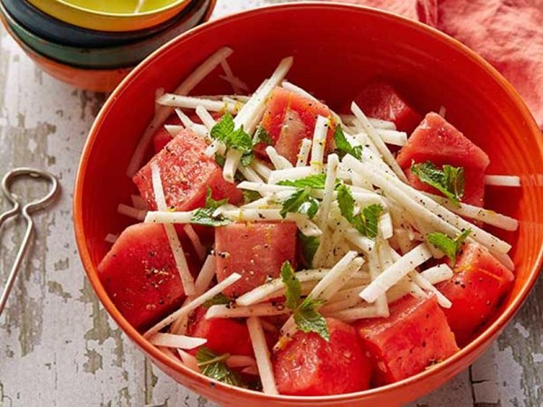 Jicama and watermelon salad