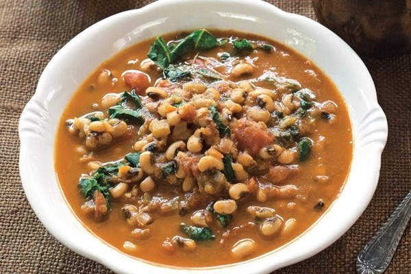 Jill Nussinow's smoky sweet black-eyed peas and greens