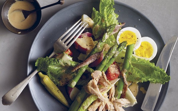 Joan's Niçoise with okra ladyfingers