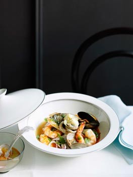 John Dory and shellfish ragoût with saffron rouille