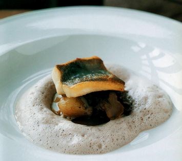 John Dory, braised lambs' tongues and red wine emulsion