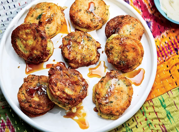 Johnnycakes with spiced cane syrup