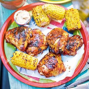 Judy's Korean-style barbecue chicken and sweetcorn