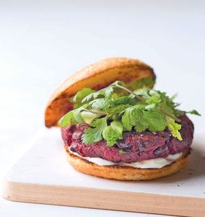 Juicy black bean burger