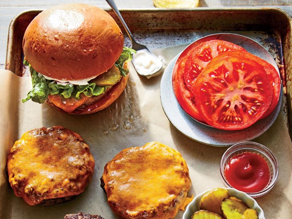Juicy grass-fed beef burgers