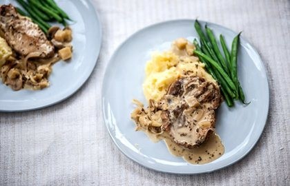 Juicy pork and apple
