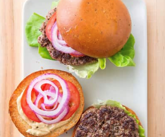 Juicy pub-style burgers
