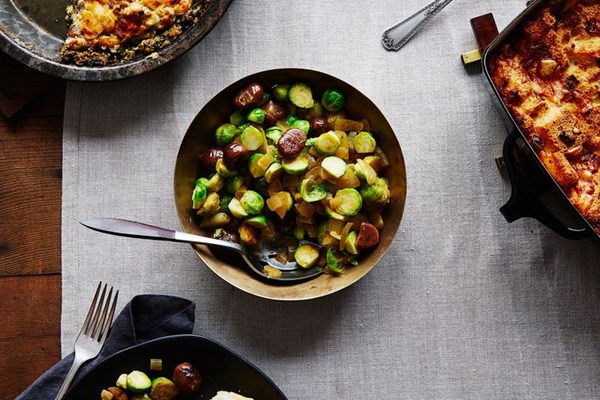 Julia Child's Brussels sprouts with braised chestnuts