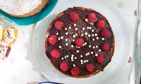 Julia's raspberry and dark chocolate sponge