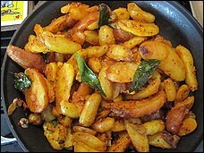 Julie Sahni's hot curry leaf potatoes