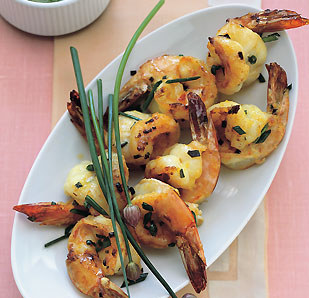 Jumbo shrimp with chive butter