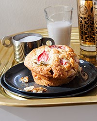 Jumbo strawberry-and-rhubarb muffins