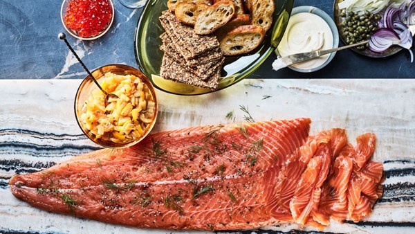Juniper-and-gin gravlax