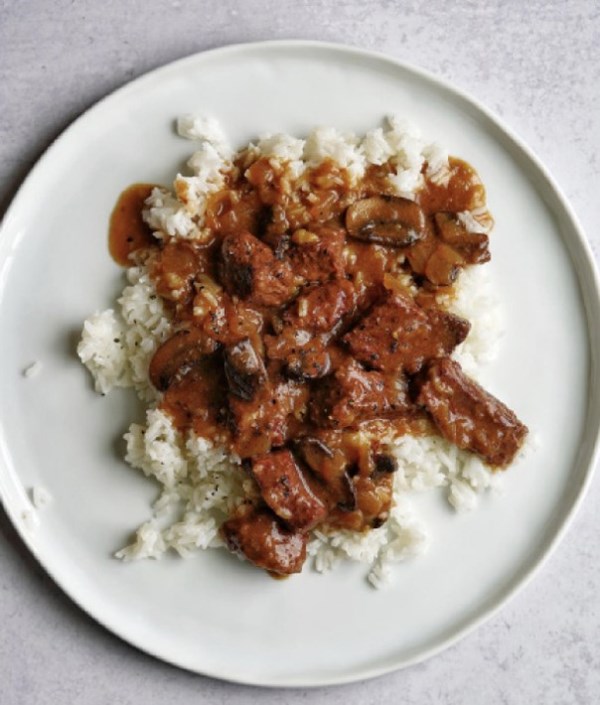 Just the tips (beef tips and rice)