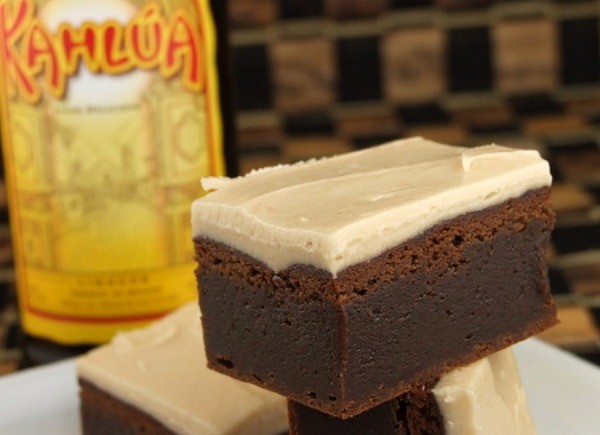 Kahlua brownies with brown butter Kahlua icing