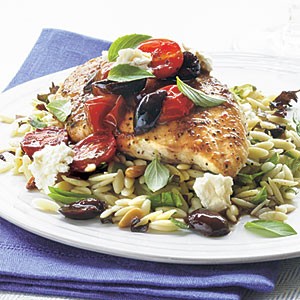 Kalamata-balsamic chicken with feta