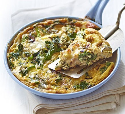Kale & goat's cheese frittata